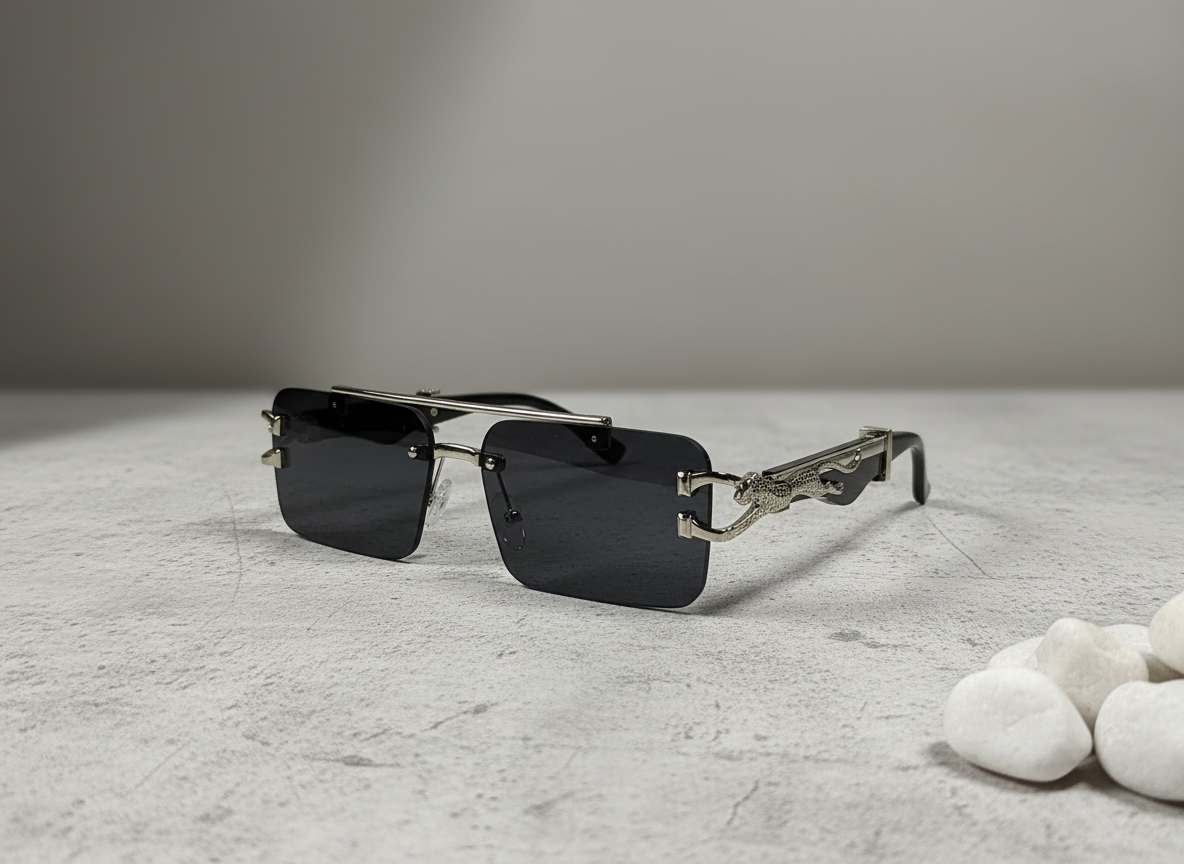 Aureza Bold - Normal Sized Square Sunglasses with Coco Pouch