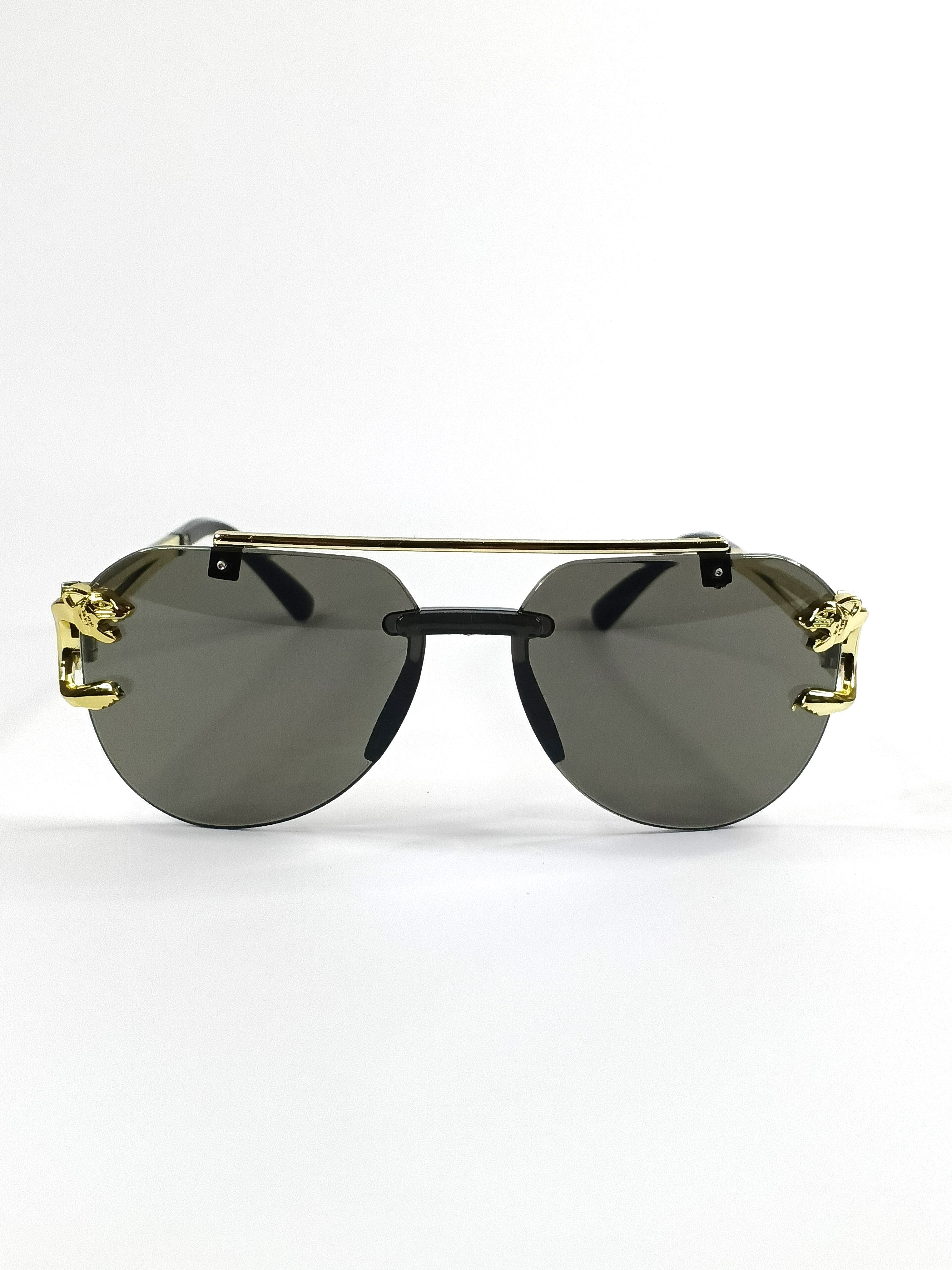 Aureza Lion Face Round Sunglasses