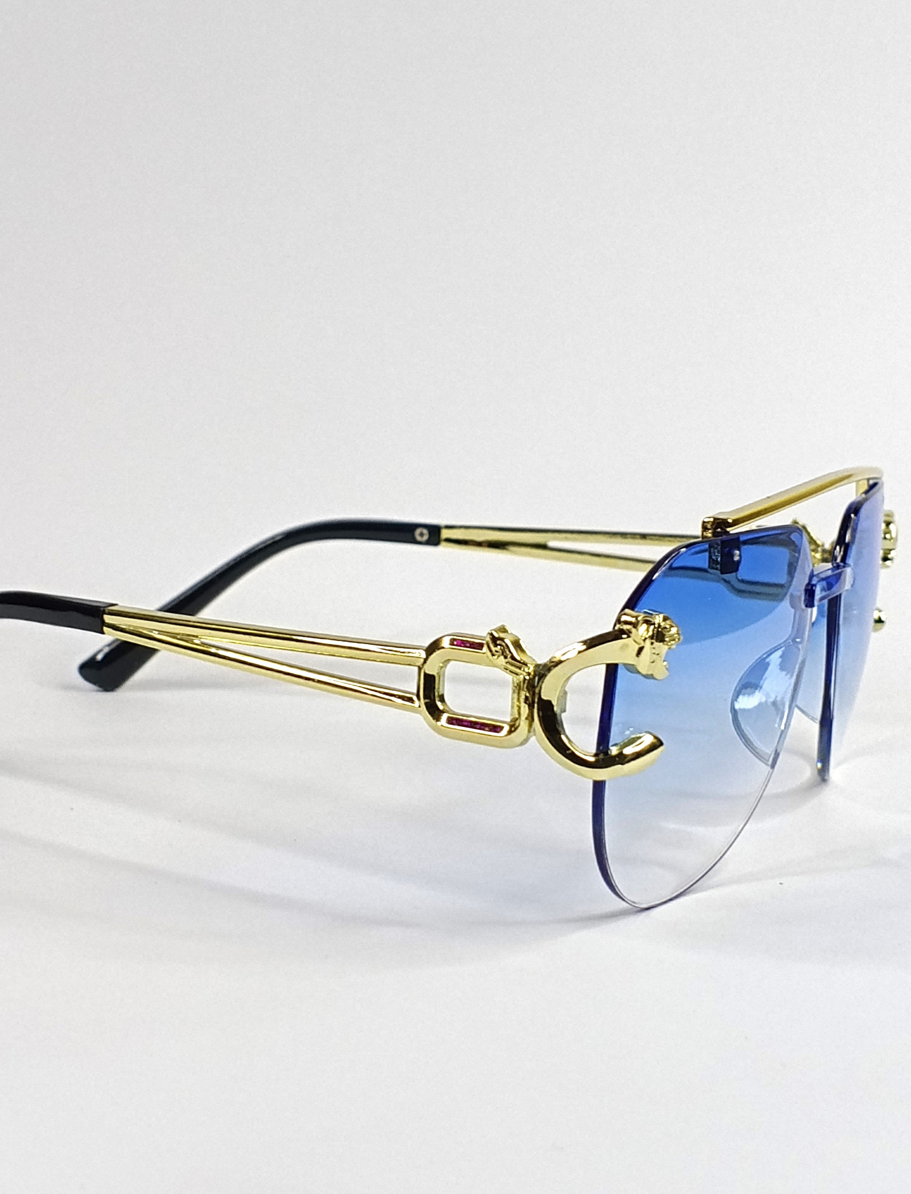 Aureza Lion Face Round Sunglasses