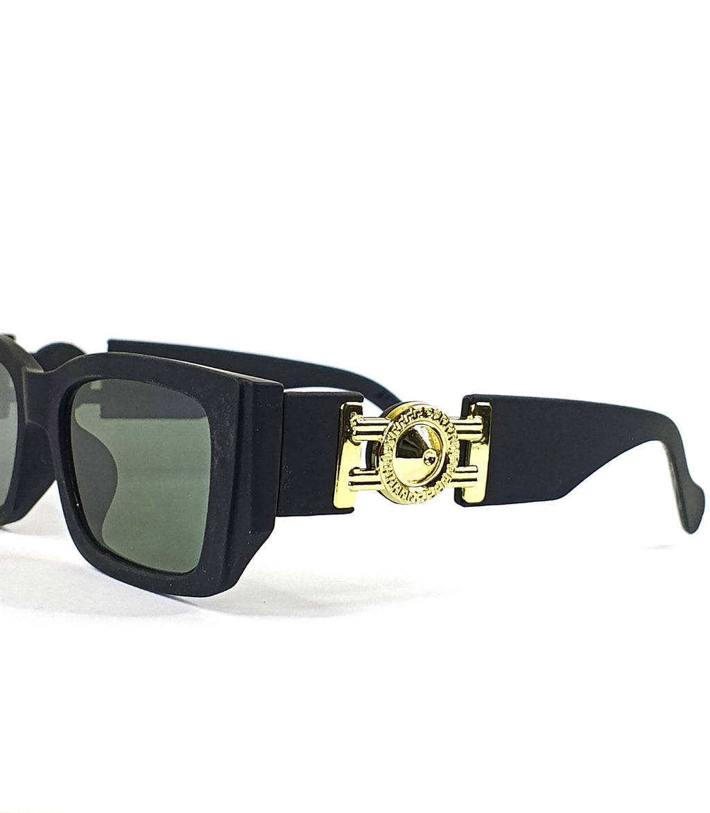 Aureza Icon - Bold Square Sunglasses with Gold Accents UV400 Protection